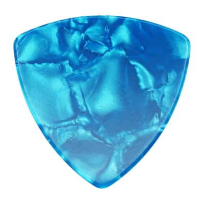 Celluloid Light Blue Pearl Guitar Or Bass Pick - 0.46 mm Light Gauge - 346 Rounded Triangle Shape - 3 Pack