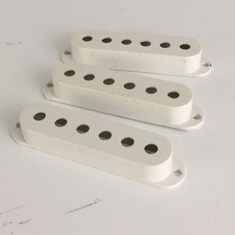 Genuine Fender Stratocaster Guitar Pickup Strat Covers White | Reverb