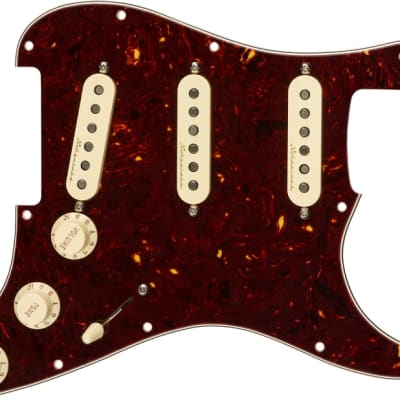 Fender Pre-Wired Strat Pickguard, Vintage Noiseless SSS, Tortoise Shell 11 Hole PG image 2