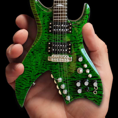 Guns N' Roses B.C. Rich Bich Guitar - Green BC Rich Mini Guitar - 1:4 Scale Model for sale