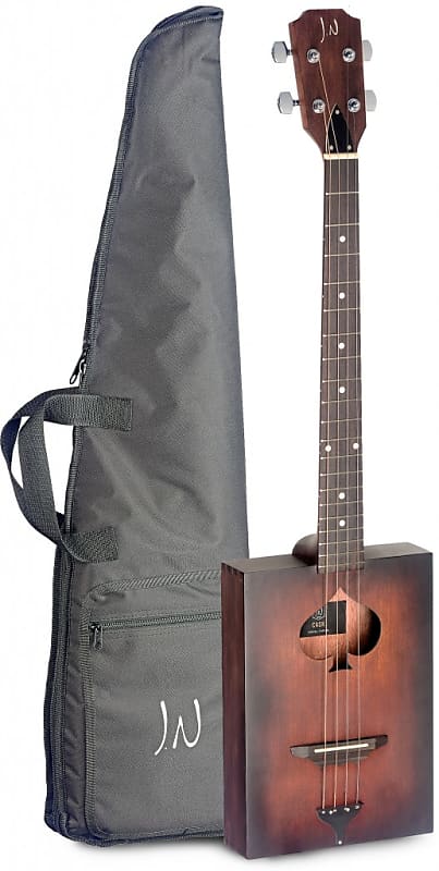 J.N. Guitars 4 String Cigar Box Acoustic Guitar w/ Gig Bag (CASK-FIRKIN) - Cask Burst image 1