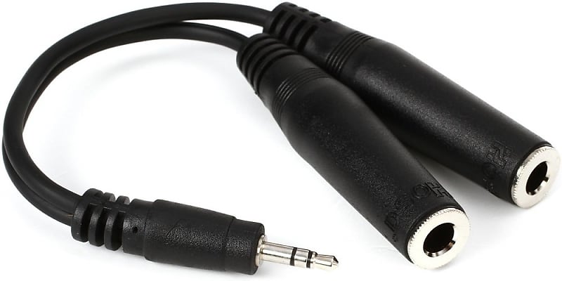 Hosa Technology 6" Stereo 3.5mm Male to Two Stereo 1/4" Female Y-Cable image 1