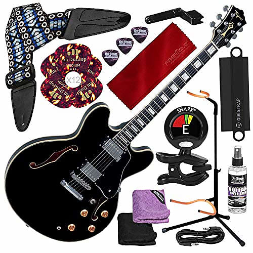 Tagima Jazz N Blues Series Blues3000 Hollow-Body Guitar, with Guitar Stand, Tuner, Picks, and Deluxe Accessory Kit image 1