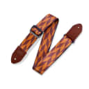Levy's MPF2 2" Printed Polyester Guitar Strap - Burgundy and Orange Offset Arrow