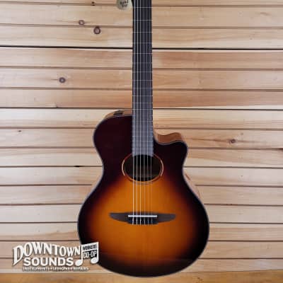 Yamaha NTX1 Thinline Acoustic/Electric Nylon String Guitar - Brown Sunburst image 2
