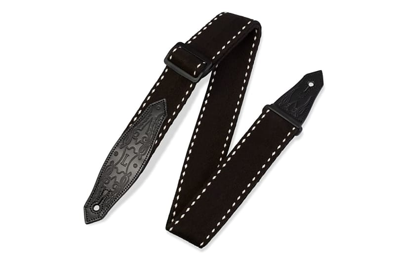 Levy's Black and White Country Western Series 2 inch Guitar Strap MSSC80-BLK image 1