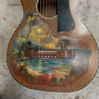 Stromberg Voisinet Hawaiin-Decal Parlor Guitar 1930 Clear image 2