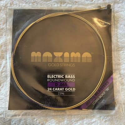 Maxima 2396 D.065 24 Carat Gold Mega Blasters Medium Long Scale 88 RoundWound Electric Bass String for sale