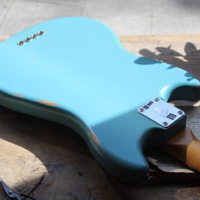 FENDER Justin Meldal-Johnsen Road Worn Signature Mustang Bass,  Faded Daphne Blue, GIGBAG, 3, 80 KG imagen 12