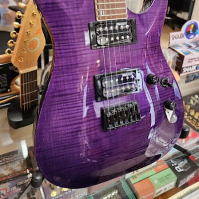 ESP LTD H-200 FM See Thru Flame Maple Purple electric guitar image 3