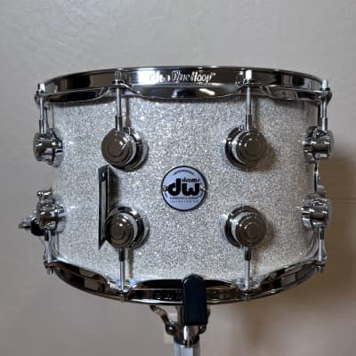 DW Collectors Series 8"x14" Purple Heart Snare Drum in Broken Glass image 1
