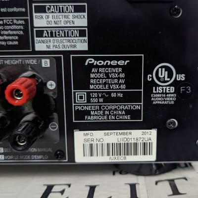 Pioneer Elite VSX-60 - Elite 630W 7.2-Ch. 3D Pass-Through A/V Network Home Theater Receiver w/ Box image 11