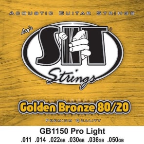 SIT GB1150 Golden Bronze 80/20 Acoustic Guitar Strings - Pro Light (11-50)