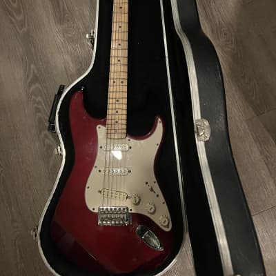 Fender Strat with upgrades and molded hard shell case for sale