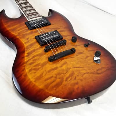 ESP LTD VIPER-256 Electric Guitar, Quilted Maple Top, Dark Brown Sunburst 2022 image 5