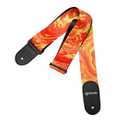 Dimarzio Steve Vai Signature Guitar Strap (Swirl Pattern Orange Universe) for sale