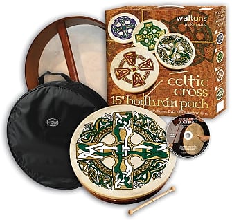 Waltons Irish Music, Celtic Cross Bodhrain, 15" Bodhrain Gift Pack, WMP2521 image 1