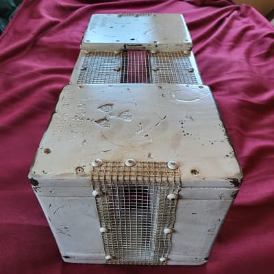 Handmade Antiqued Relic-ed White Wooden 3U Rack #7 “Animal Cage” image 2