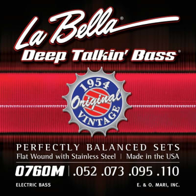La Bella 0760M Deep Talkin' Bass 1954 Original Style Flatwound Bass Guitar Strings - .052-.110 Standard image 1