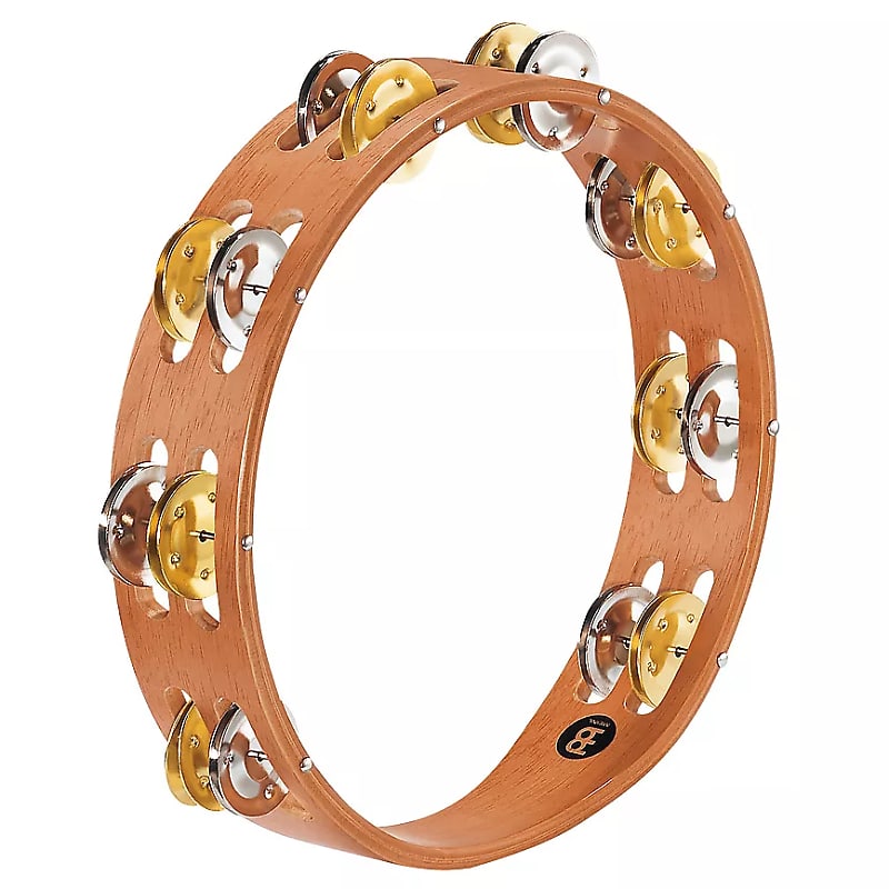 Meinl TA2M-SNT Recording Combo Wood Tambourine with Double Row Steel/Brass Jingles image 1