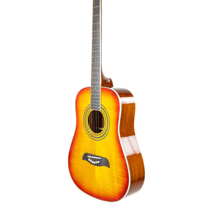 Oscar Schmidt OG5 3/4-Size Kids Acoustic Guitar - Flame Yellow Sunburst w/ Tuner image 5