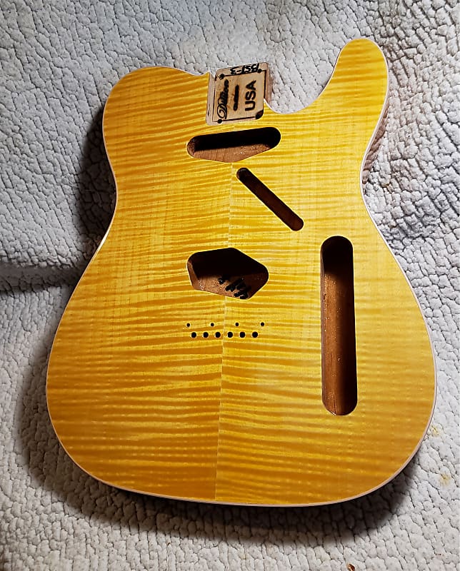 Bottom price on a Killer 5A + USA,Double bound Alder body in butterscotch. Made for a Tele neck # BST-3 image 1