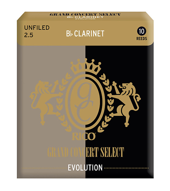 Rico RGE10BCL250 Grand Concert Select Evolution Bb Clarinet Reeds - Strength 2.5 (10-Pack) image 1