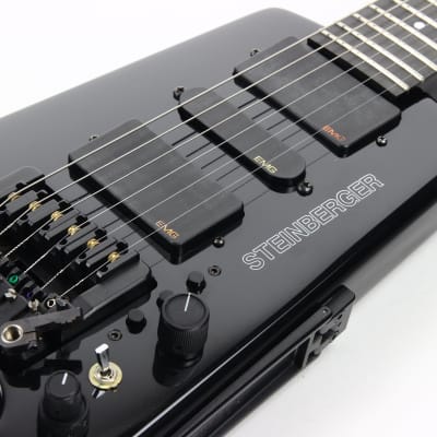 1997 Steinberger GL7TA Trans Trem Headless Electric Guitar | Original Hard Case and Tags, Black, CLEAN! image 3