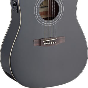 Stagg SA40DCFI-BK Acoustic/Electric Guitar Black image 1