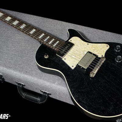 Patrick James Eggle Guitars Macon Vintage in Grained Black w/ Pearloid Headstock image 3