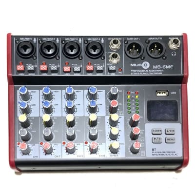 Music8 M8-6ME 6-Channel Mixer w/ Mic Effects, Bluetooth and USB image 1