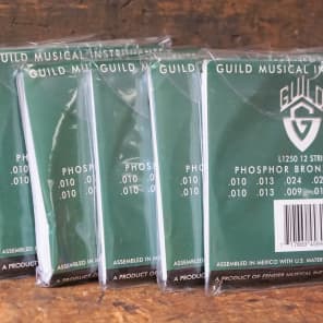 6 (Six) packs of Guild L1250 12 string guitar strings Free Shipping #176 image 6