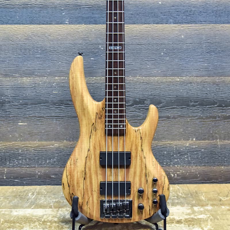 ESP LTD B-404SM Spalted Maple Top 4-String Natural Satin | Reverb