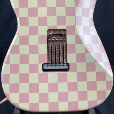 Custom/Hybrid Stratocaster, Relic, Checkerboard Aged Shell Pink over Aged Vintage White image 8