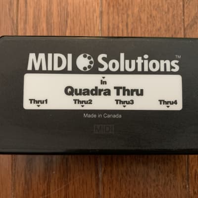 MIDI Solutions Quadra Thru 4 Output MIDI Thru Box 2010s - Black image 1