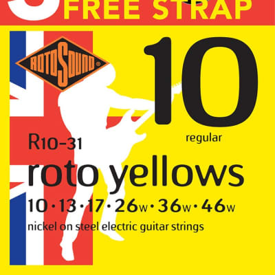 R10-31 Rotosound Roto 3-pack with free strap - 3 string sets electric nickel wound 10-46