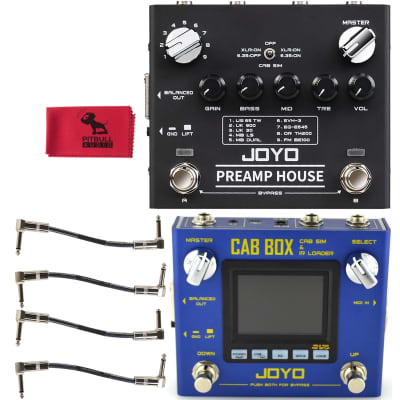 JOYO R-08 Cab Box & R-15 Preamp House Guitar Effect Pedals w/ Patch Cables  & Cloth