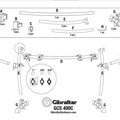 Gibraltar Chrome Series Curved Leg Rack w/ Wings System GCS-400C image 3