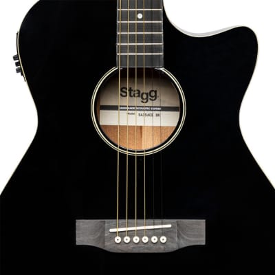 STAGG Cutaway acoustic-electric auditorium guitar black image 5
