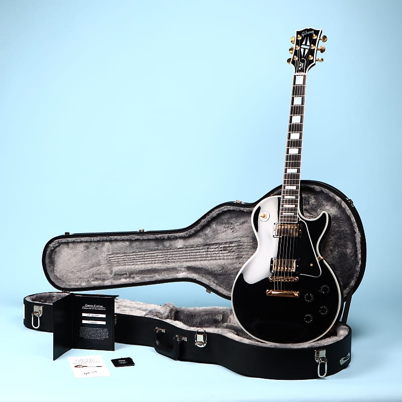 2021 Gibson Les Paul Custom Black Electric Guitar Gold Hardware Custom Shop image 1