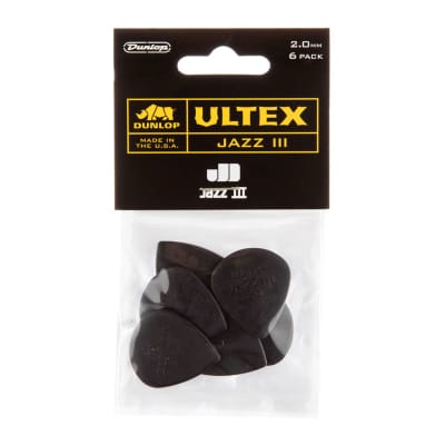 Dunlop Ultex Jazz III Picks 2mm, 6 Pack image 1