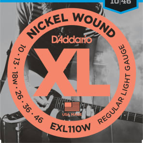 D'Addario EXL110W Nickel Wound Electric Guitar Strings Regular Light Gauge with Wound 3rd