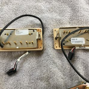Gibson 490R &498T Humbuckers with LH Quick Connect Harness 2012 Gold covers image 6