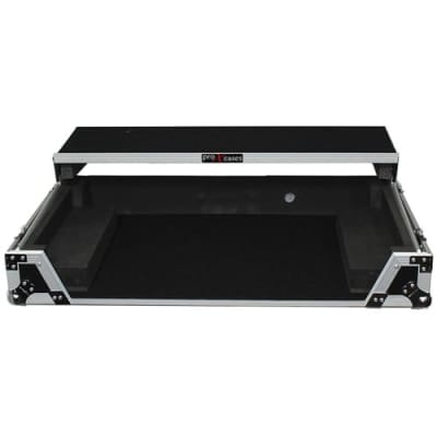ProX Flight Case for Pioneer DDJ-SZ Controller with Laptop Shelf and Wheels (Silver on Black) image 1