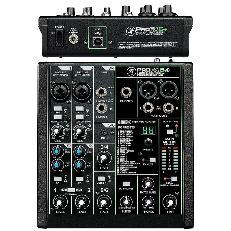 New - Mackie ProFX6v3 6-channel Mixer with USB and Effects image 1