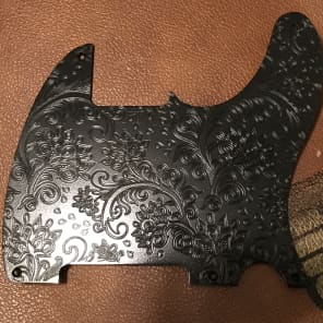 Logan Designs Bakelite Fender Esquire black floral paisley 5