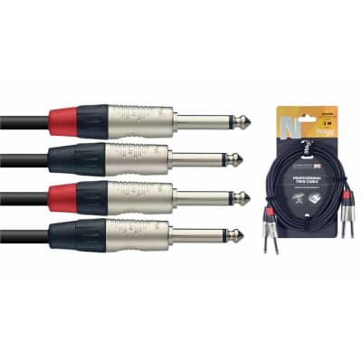 Stagg NTC Dual Mono Jack Cable, 3m/10ft, Black NTC3PR for sale