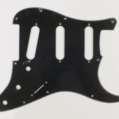 Stratocaster Single Ply Black Scratch Plate 11 hole Pickguard SSS to fit USA/Mex Fender