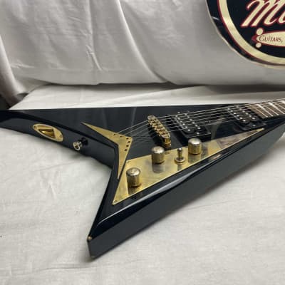 Jackson Pro Series Randy Rhoads Signature Model RR5 RR-5 Flying V Guitar 2003 - Black Gloss - MIJ Made In Japan image 6