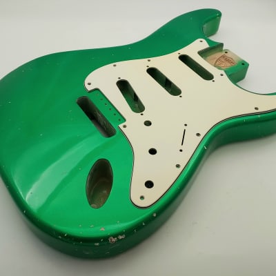 4lbs 1oz BloomDoom Nitro Lacquer Aged Relic Candy Apple Green S-Style Vintage Custom Guitar Body image 6